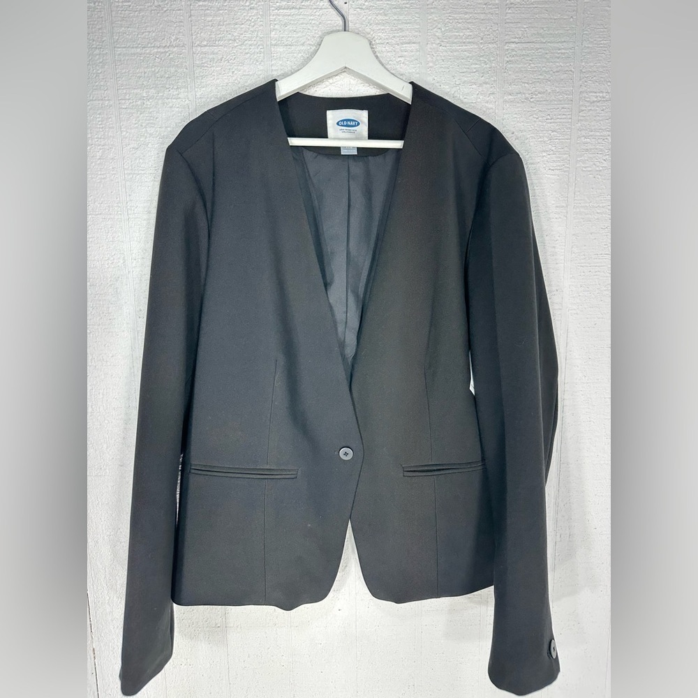 NWT Old navy collarless blazer black size XXL